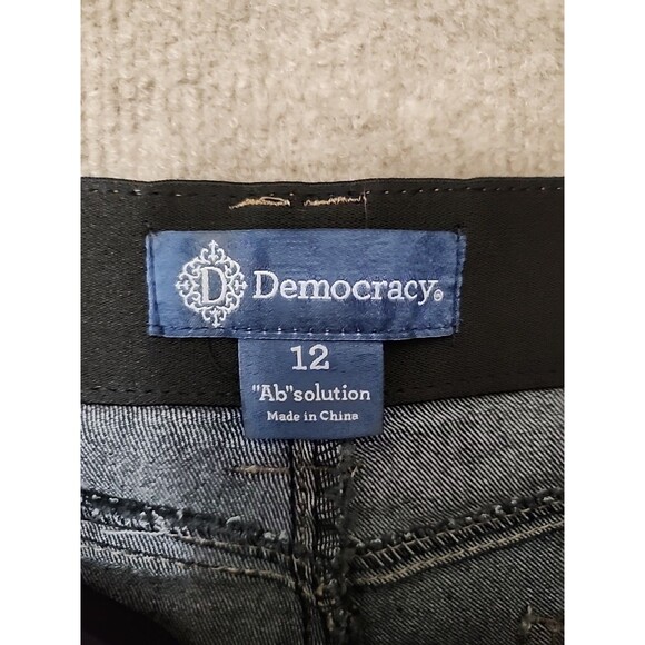 Democracy Ab Solution Bootcut Jeans Womens 12 Blue Dark Wash Slimming Stretch - Picture 6 of 8